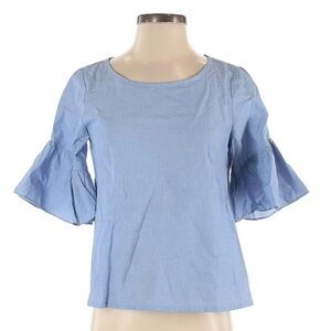 Madewell Blue Women's Top short ruffled sleeves XXS